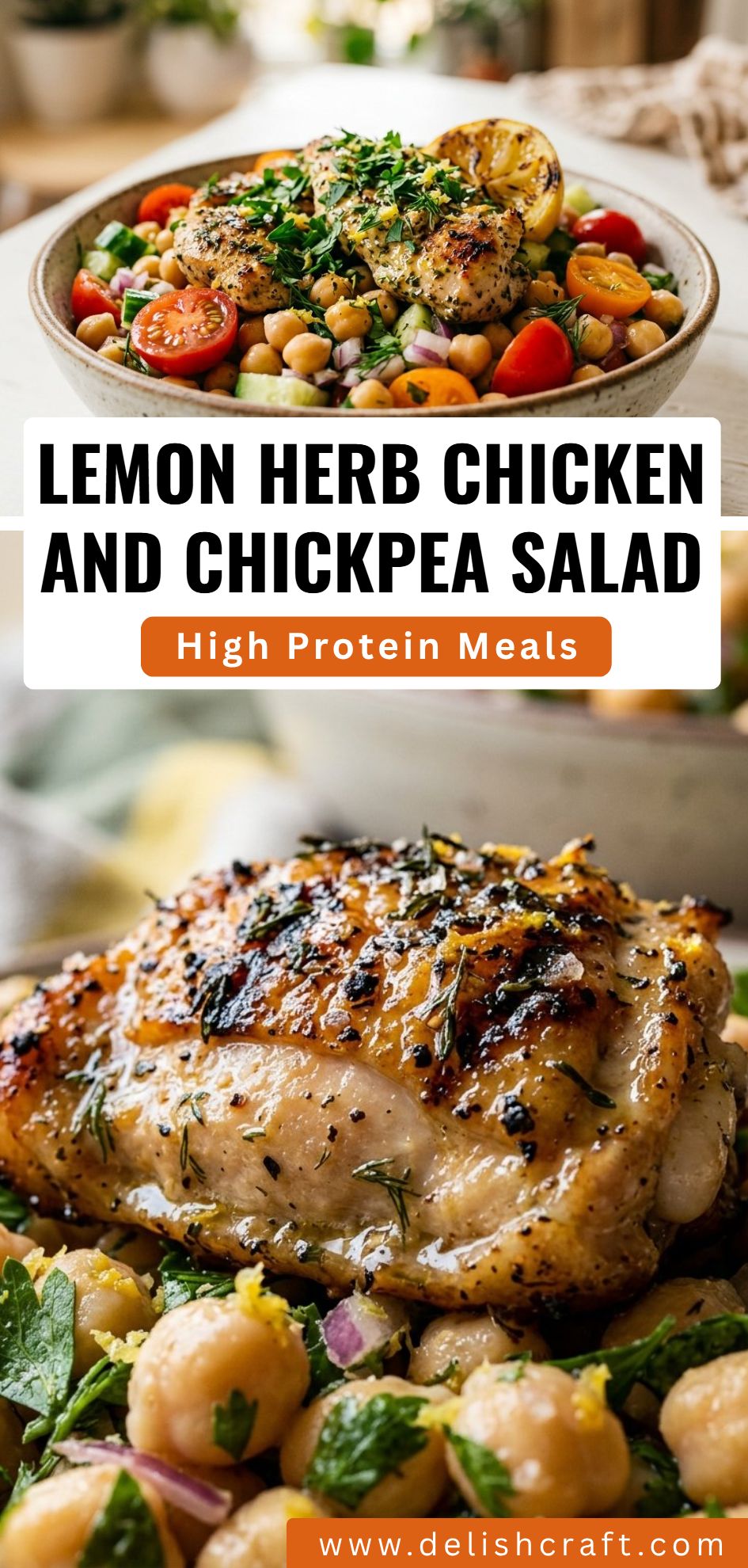 Lemon Herb Chicken Salad Chickpea Salad