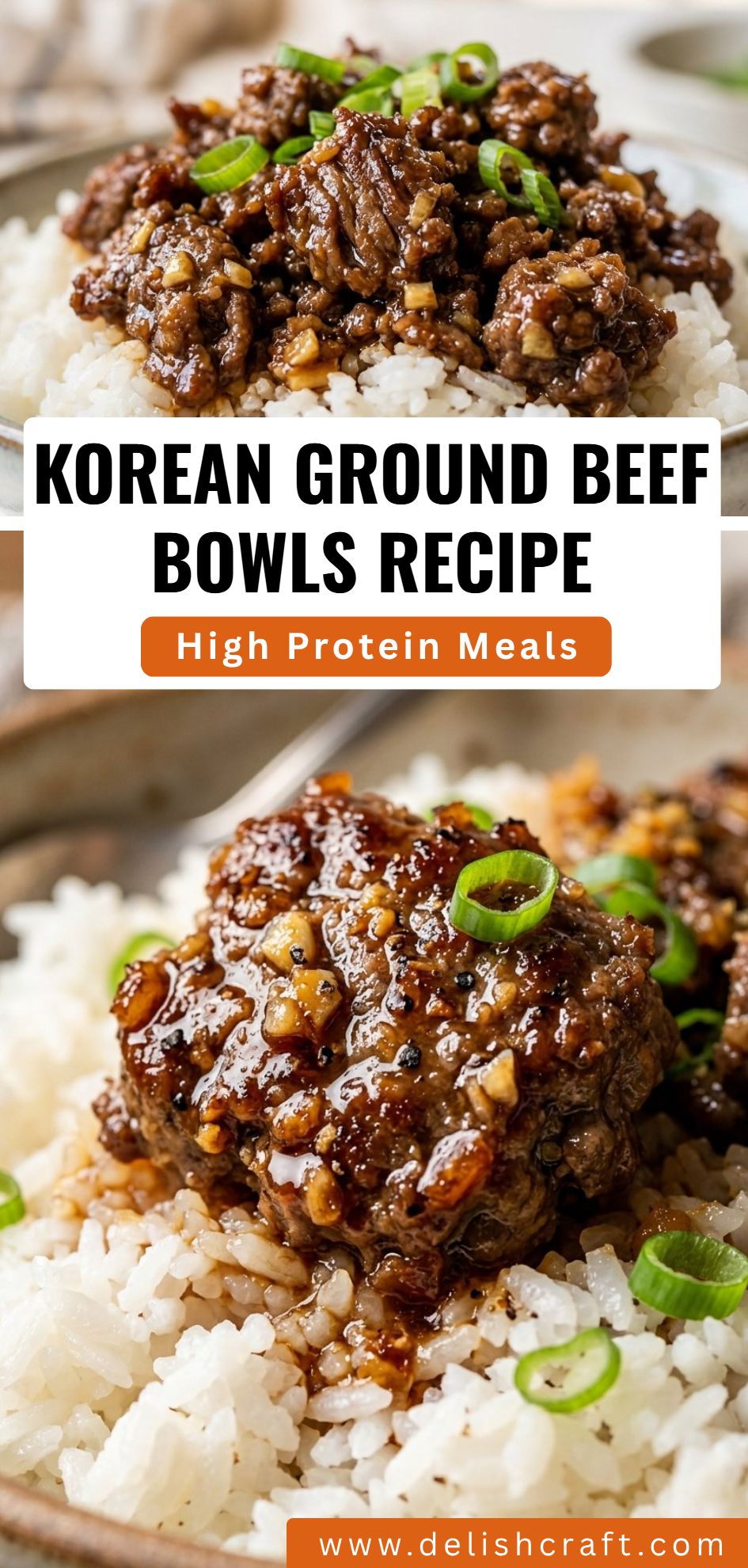 Korean Ground Beef Bowls Recipe