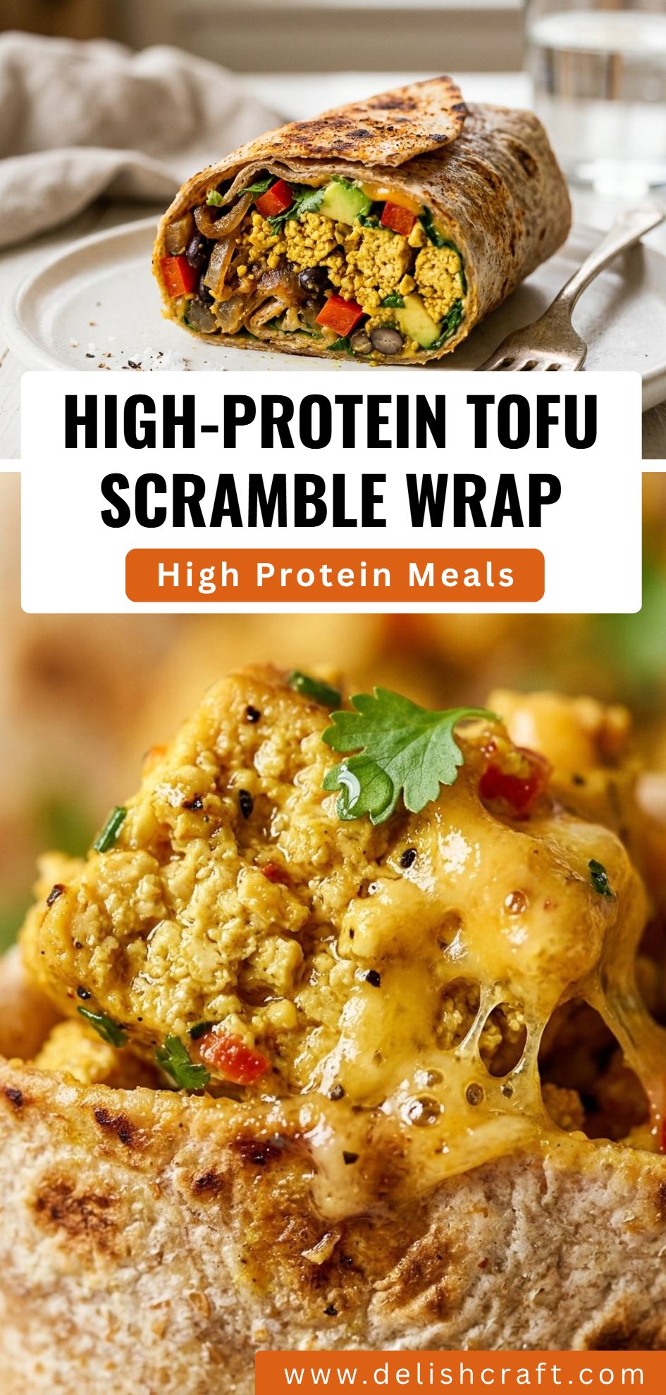 High Protein Tofu Scramble Wrap