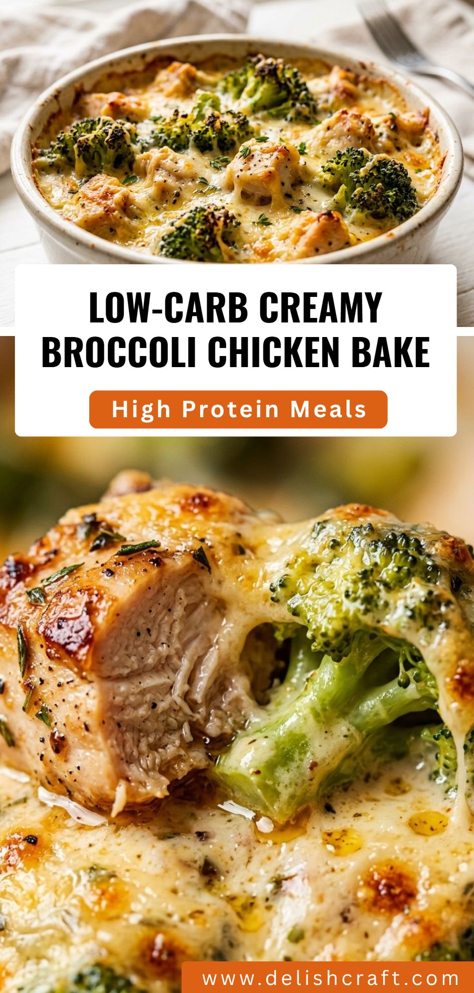Low Carb Creamy Broccoli Chicken Bake