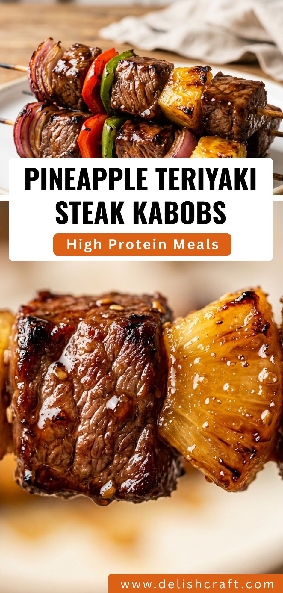 Pineapple Teriyaki Steak Kabobs