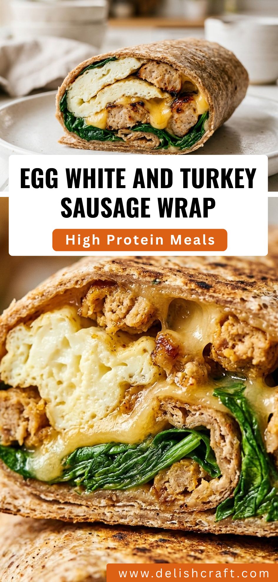 Egg White Turkey Sausage Wrap