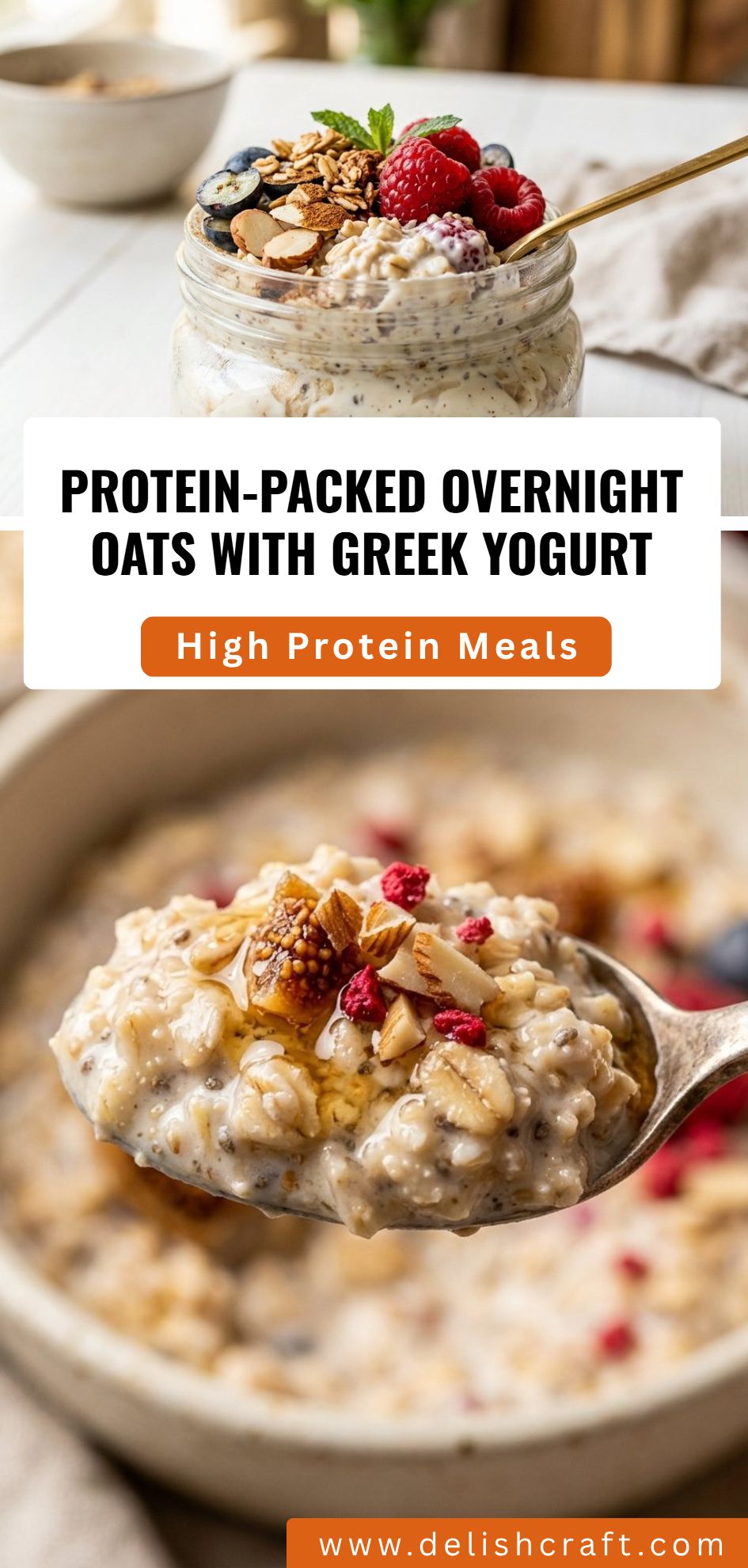 Protein Packed Overnight Oats With Greek Yogurt