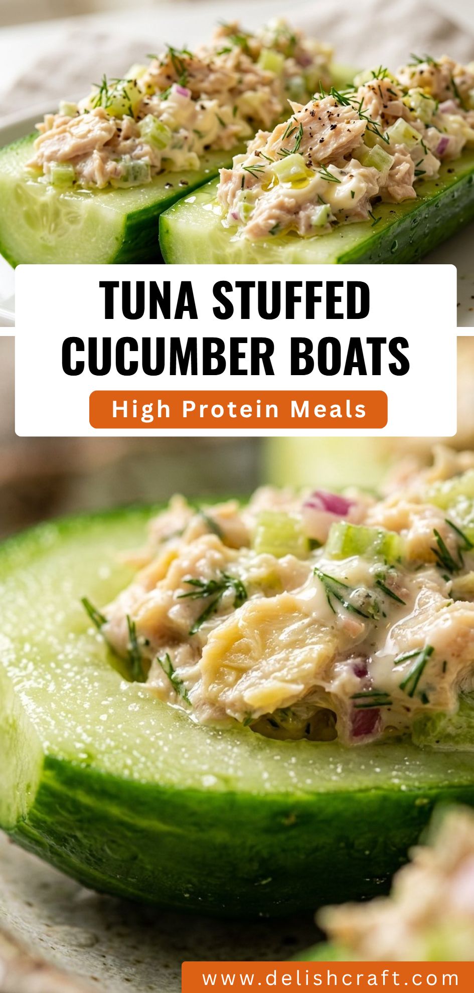 Tuna Stuffed Cucumber Boats