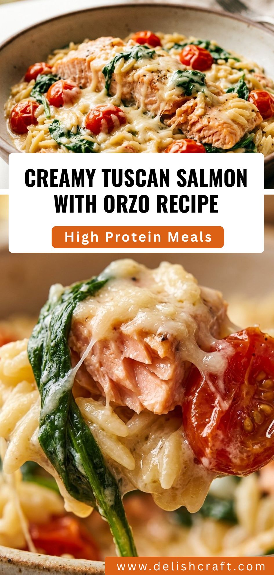 Creamy Tuscan Salmon Orzo Recipe