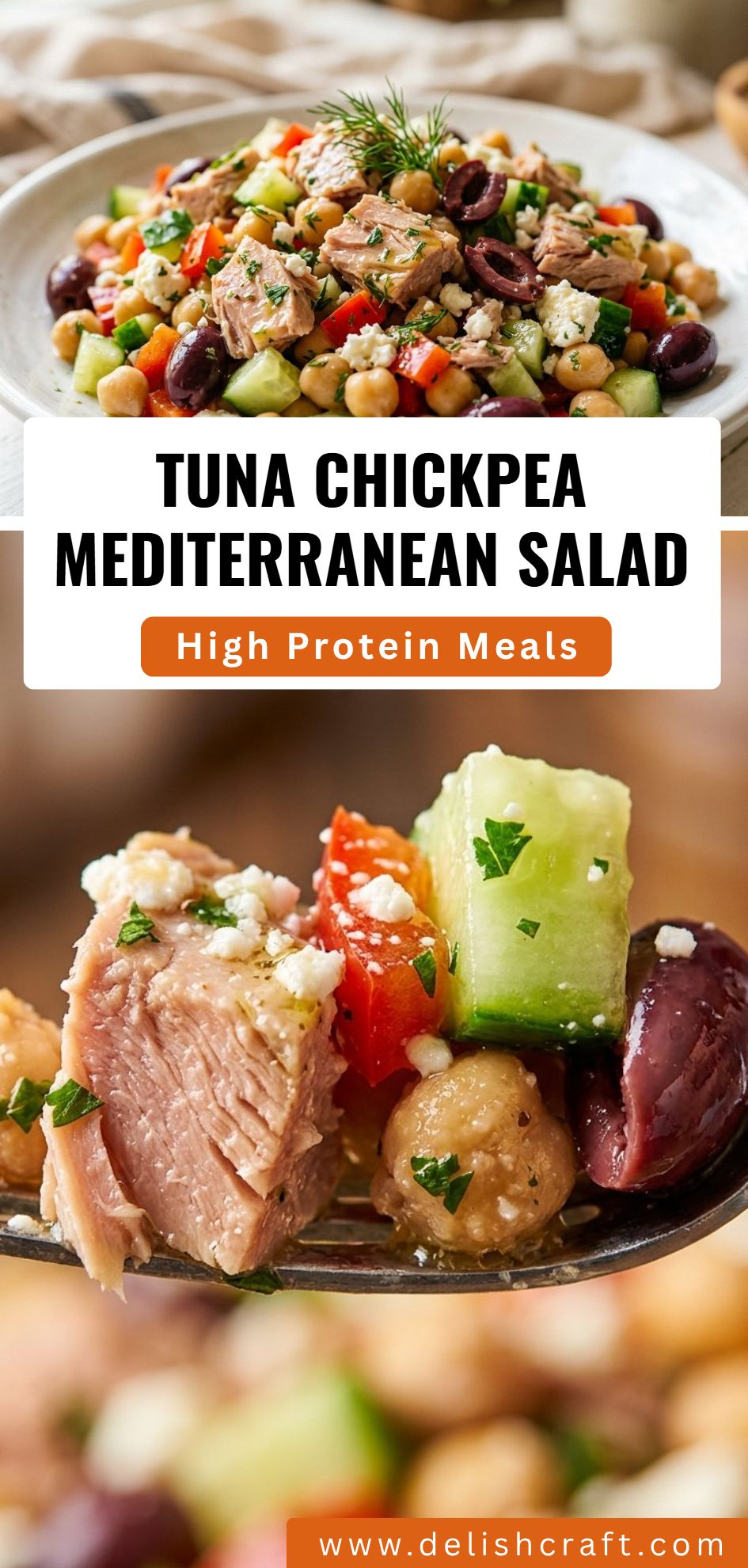 Tuna Chickpea Mediterranean Salad
