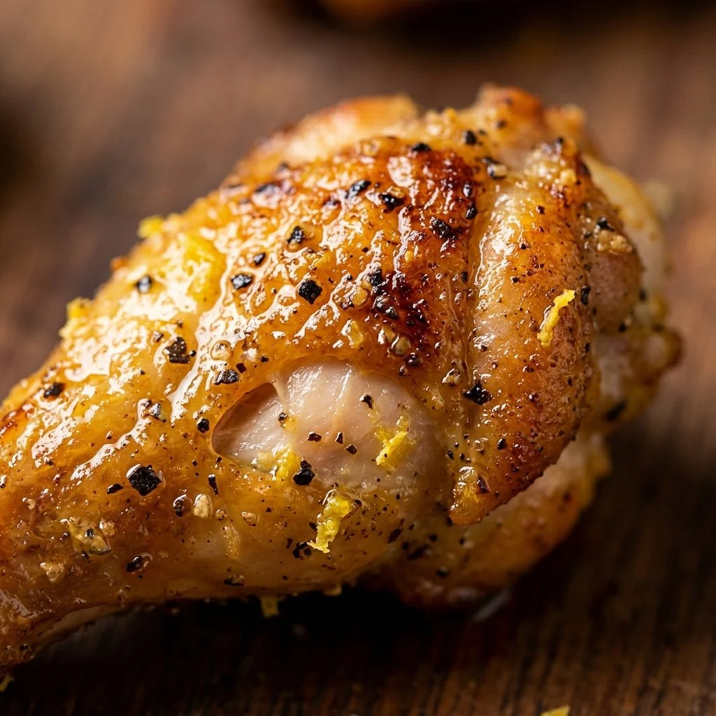 Crispy air fryer lemon pepper chicken wings served on a plate.