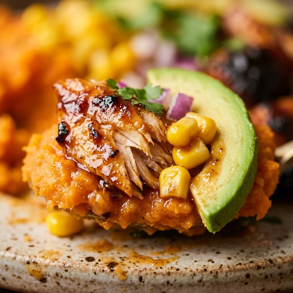 BBQ Chicken Sweet Potato Bowls with chicken and sweet potatoes