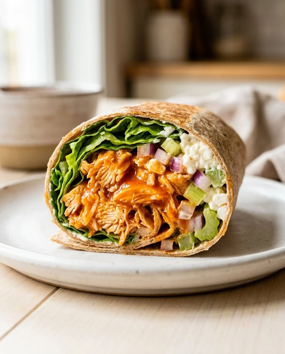 Buffalo Chicken Cottage Cheese Wrap