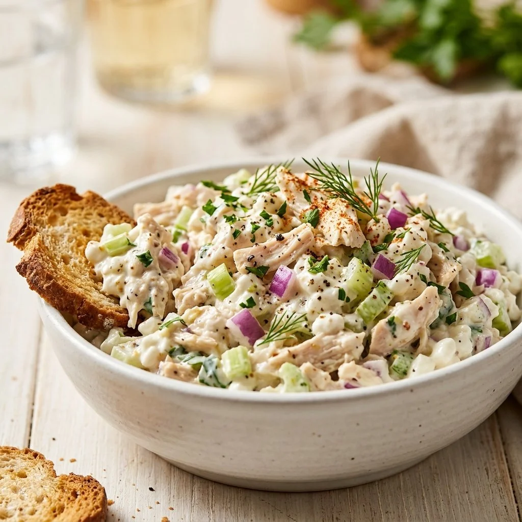 Chicken Salad with Cottage Cheese Dip