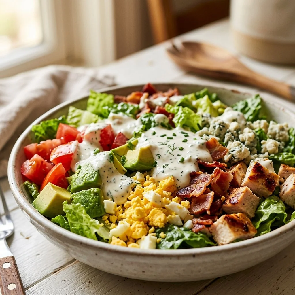 Cobb Salad with Cottage Cheese Ranch Dressing