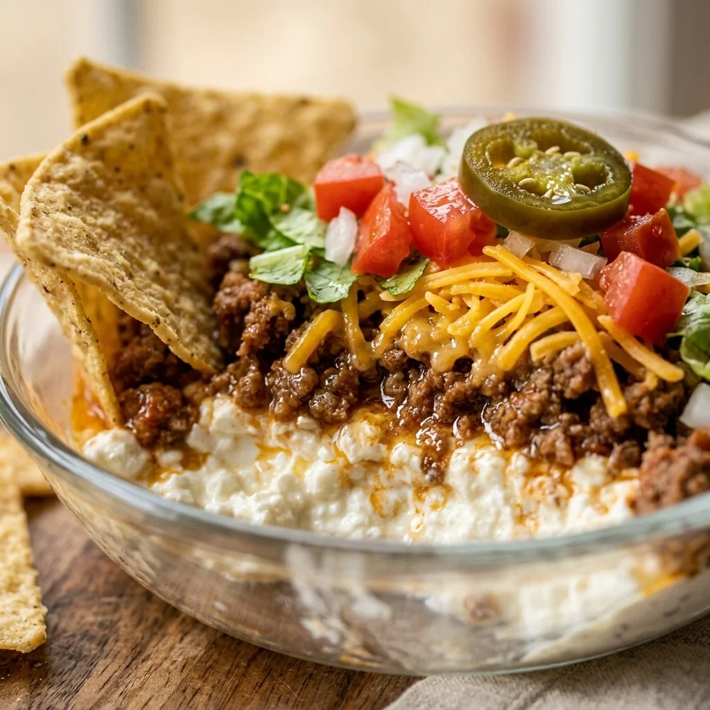 Healthy Cottage Cheese Taco Bowls with fresh toppings and ingredients