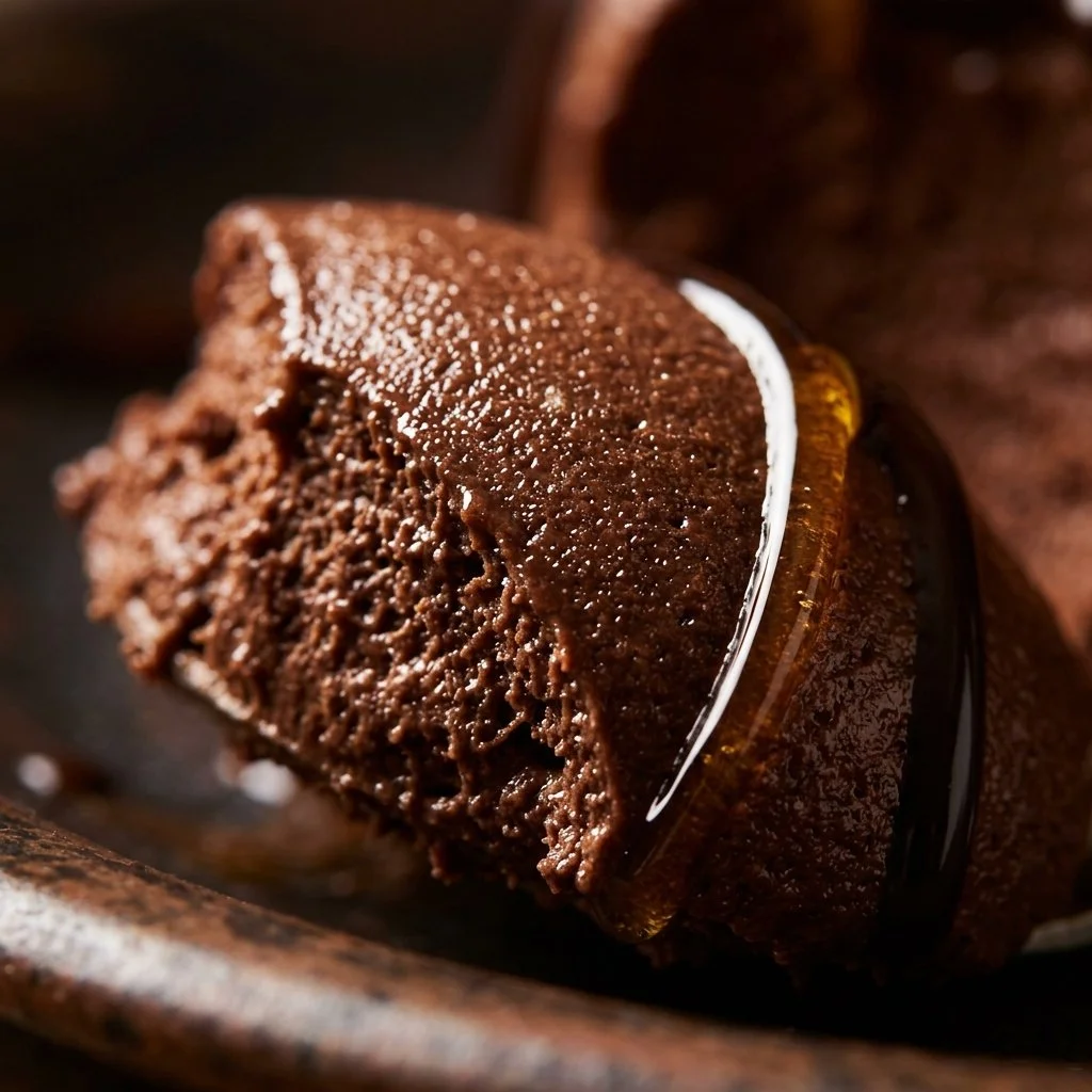 Creamy Greek yogurt chocolate mousse served in a dessert glass