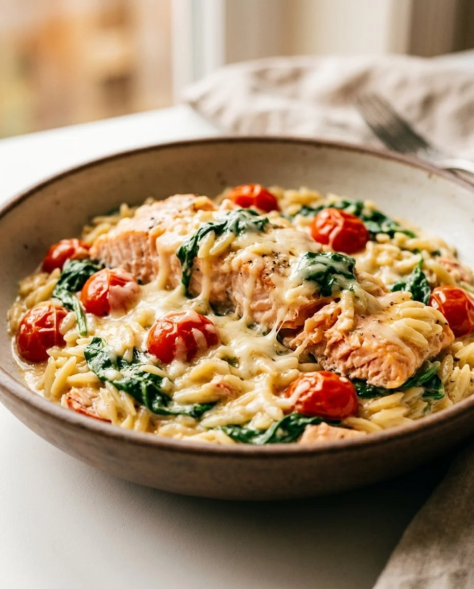 Creamy Tuscan Salmon with Orzo Recipe