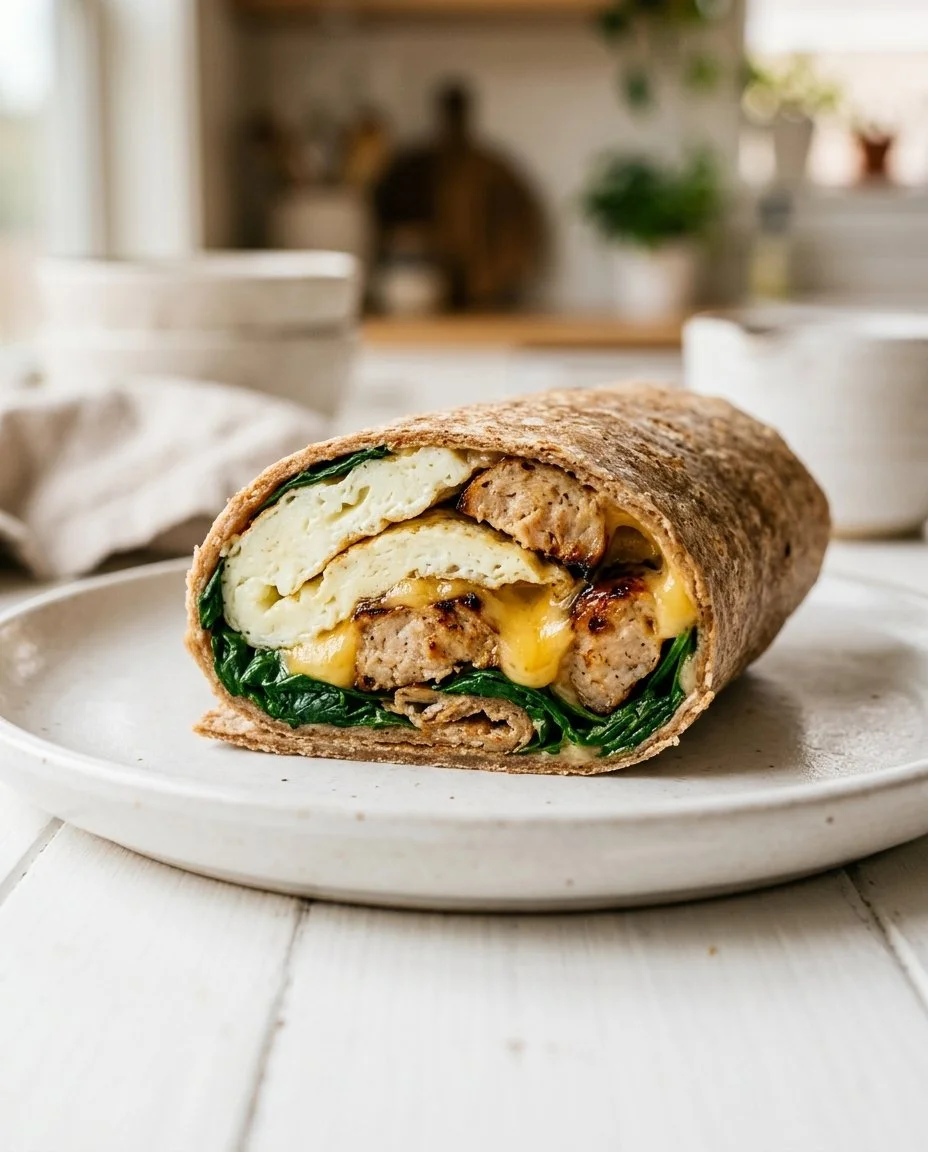 Egg White and Turkey Sausage Wrap