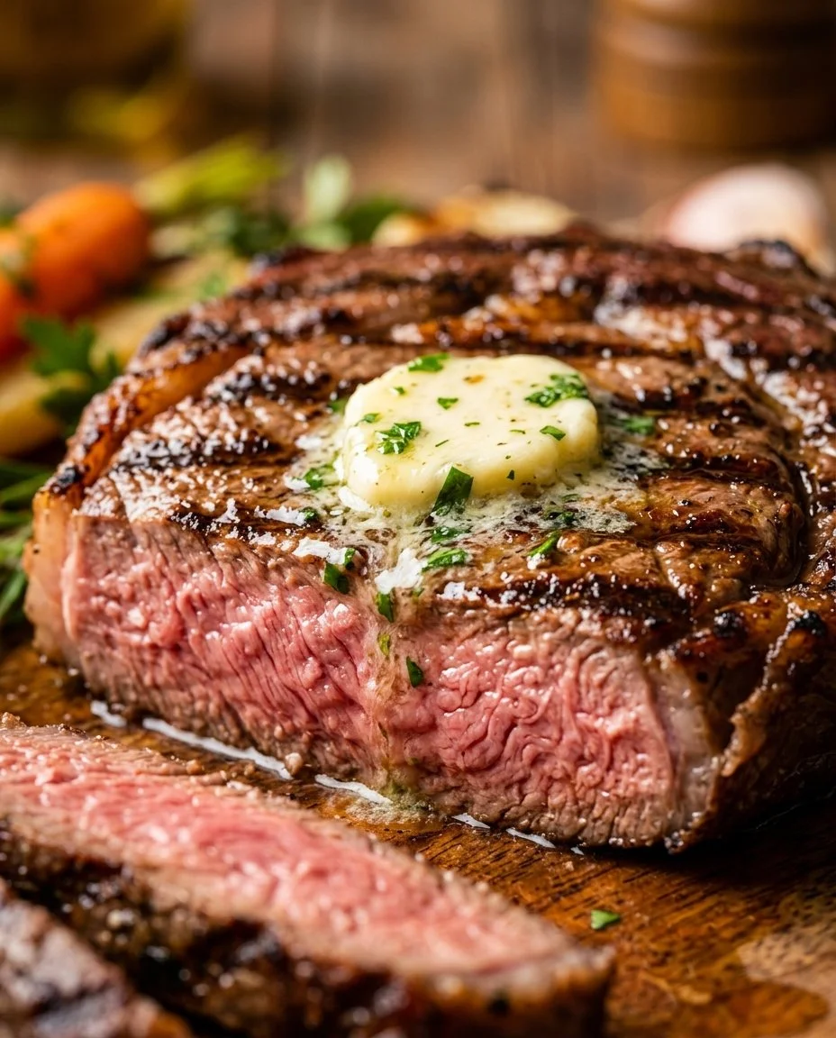 Father's Day steak dinner board featuring grilled steak and delicious sides