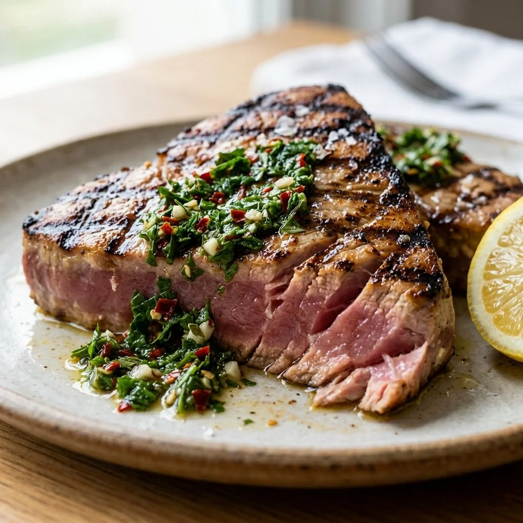 Grilled Tuna Steaks with Chimichurri