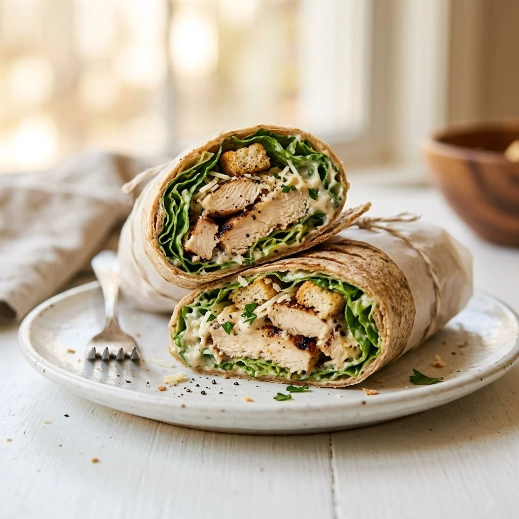 High-Protein Chicken Caesar Wrap