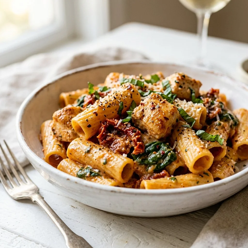 High-Protein Creamy Tuscan Chicken Pasta