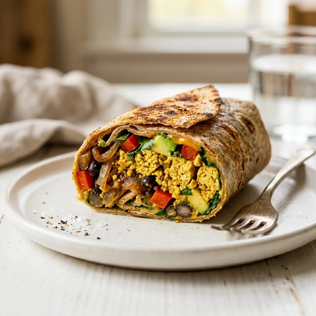 High-Protein Tofu Scramble Wrap