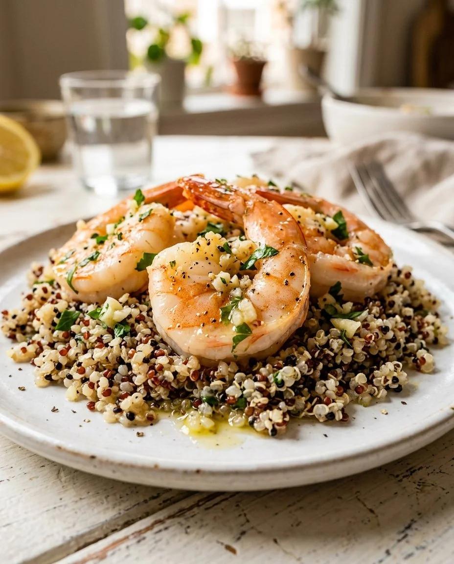 Lemon Garlic Shrimp with Quinoa
