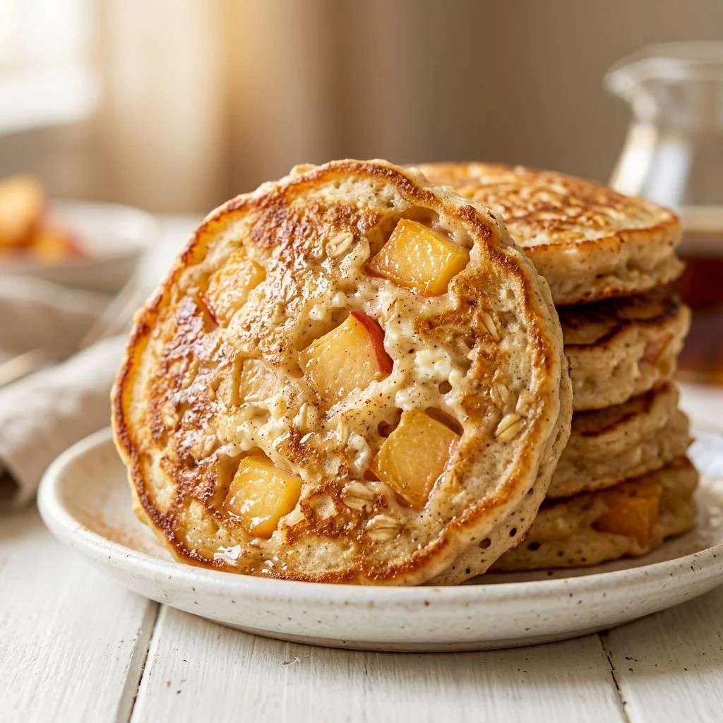 Peach Crisp Protein Pancakes