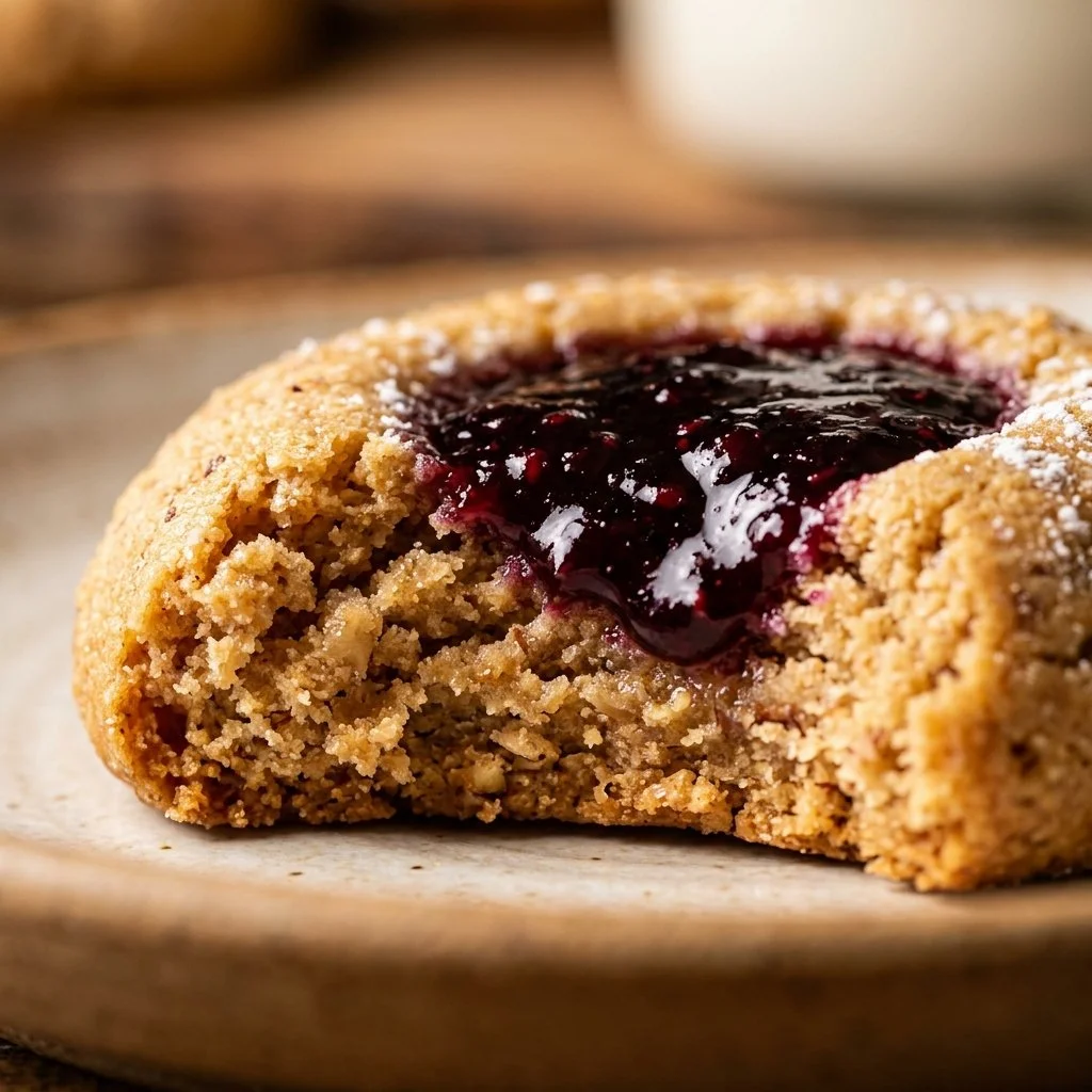 Protein blackberry jam thumbprint cookies for a healthy, delicious treat