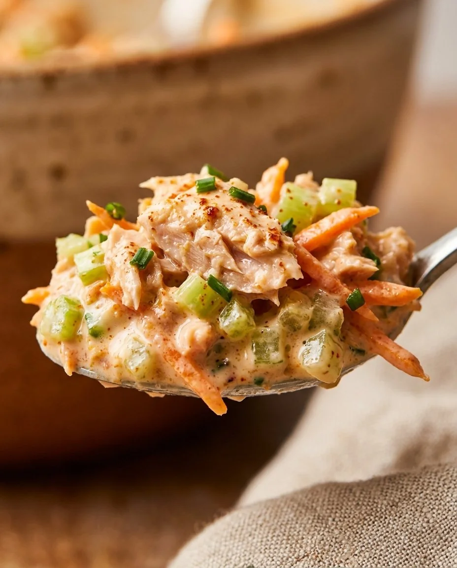 Buffalo tuna salad in a protein box, packed with flavor and nutrition