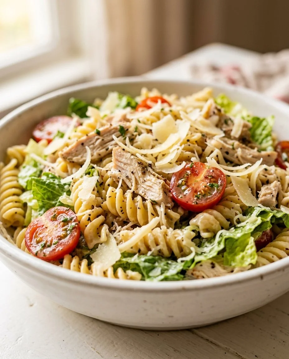 Protein-Packed Chicken Caesar Pasta Salad