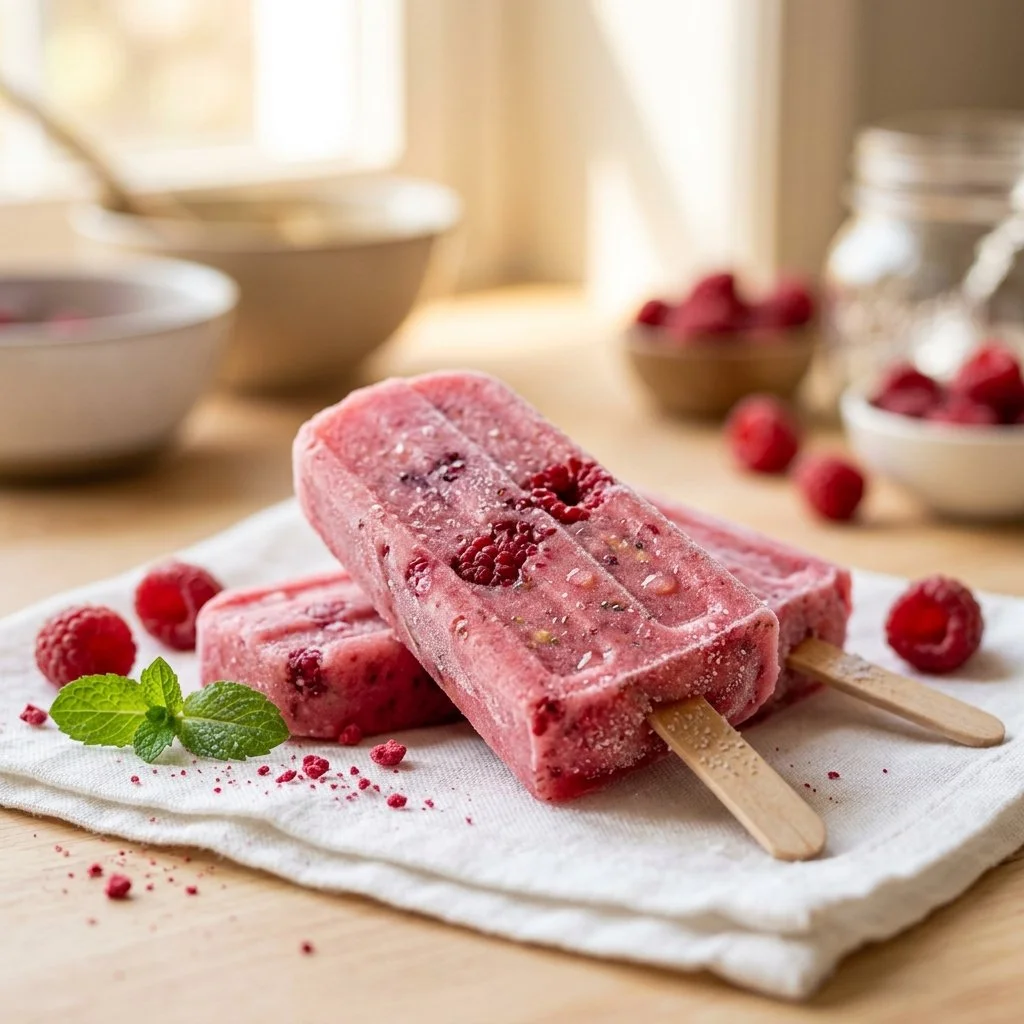 Protein-Packed Raspberry Lemonade Popsicles