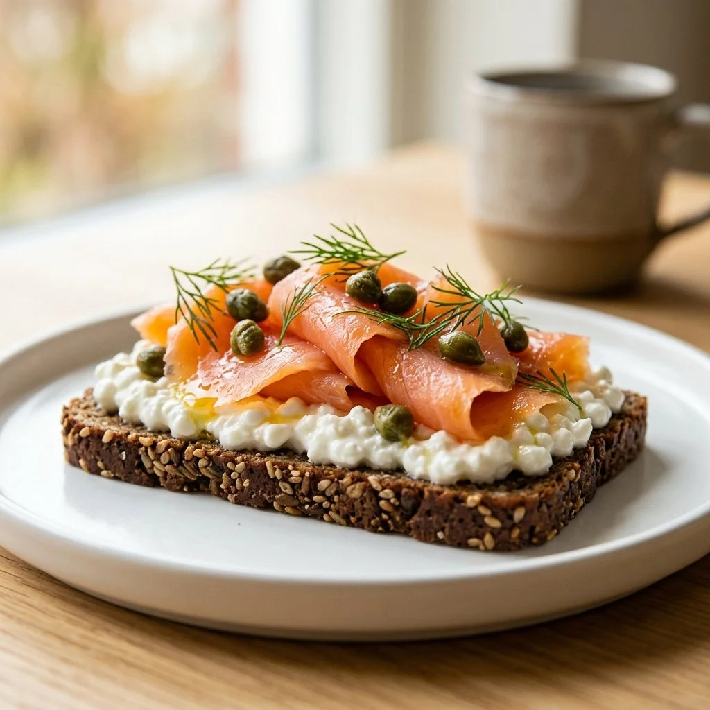 Smoked Salmon Cottage Cheese Toast