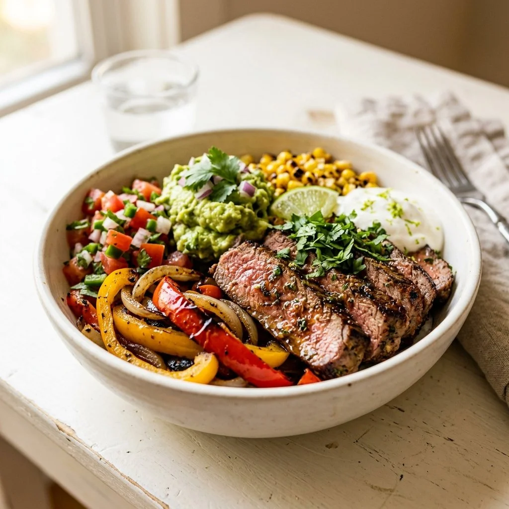 Steak Fajita Bowl: High-Protein, Low-Carb
