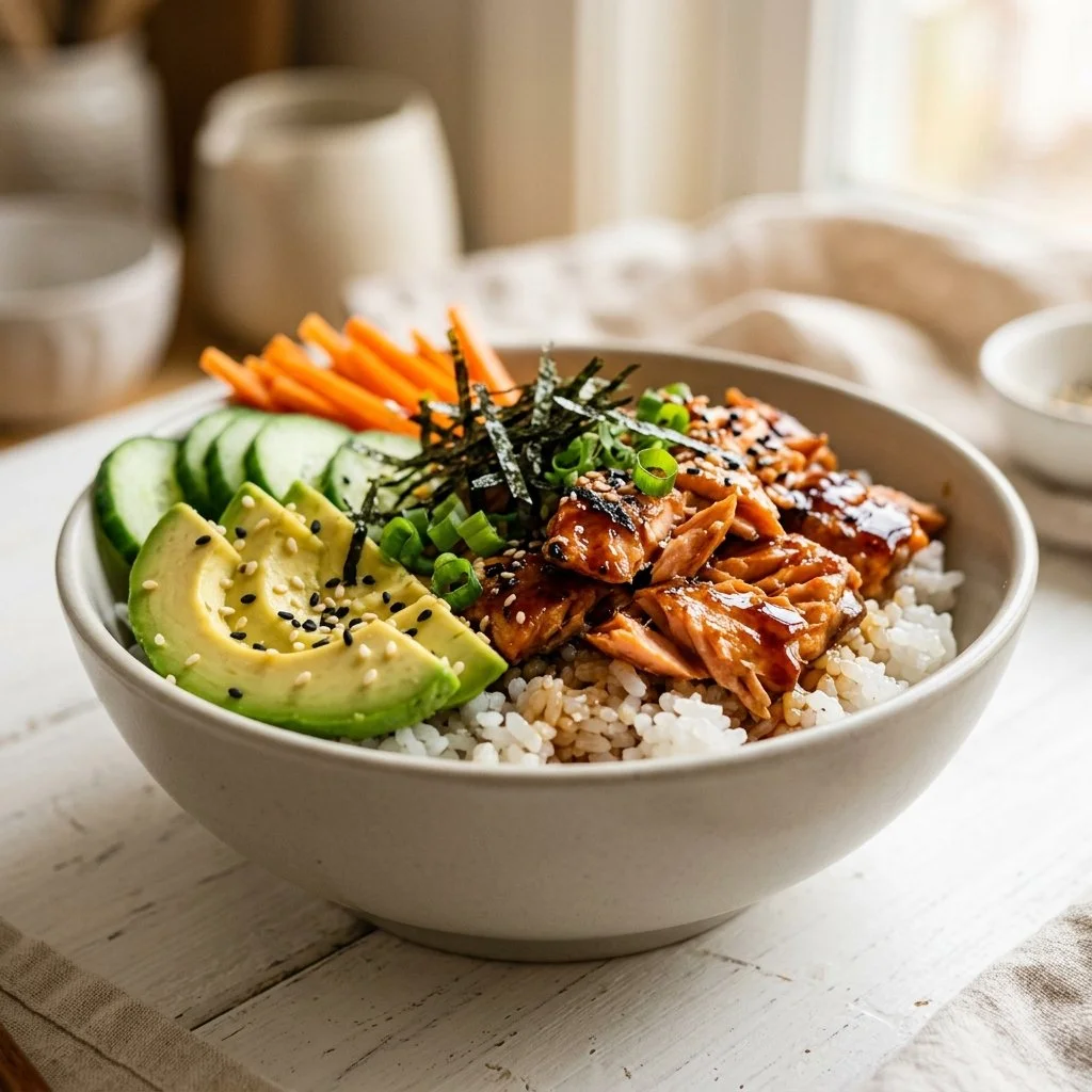 Teriyaki Salmon Sushi Bowls Recipe