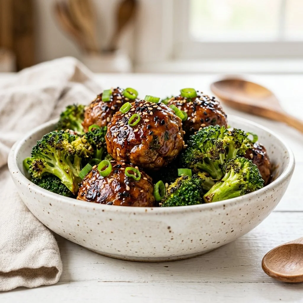 Teriyaki Turkey Meatballs and Broccoli Recipe