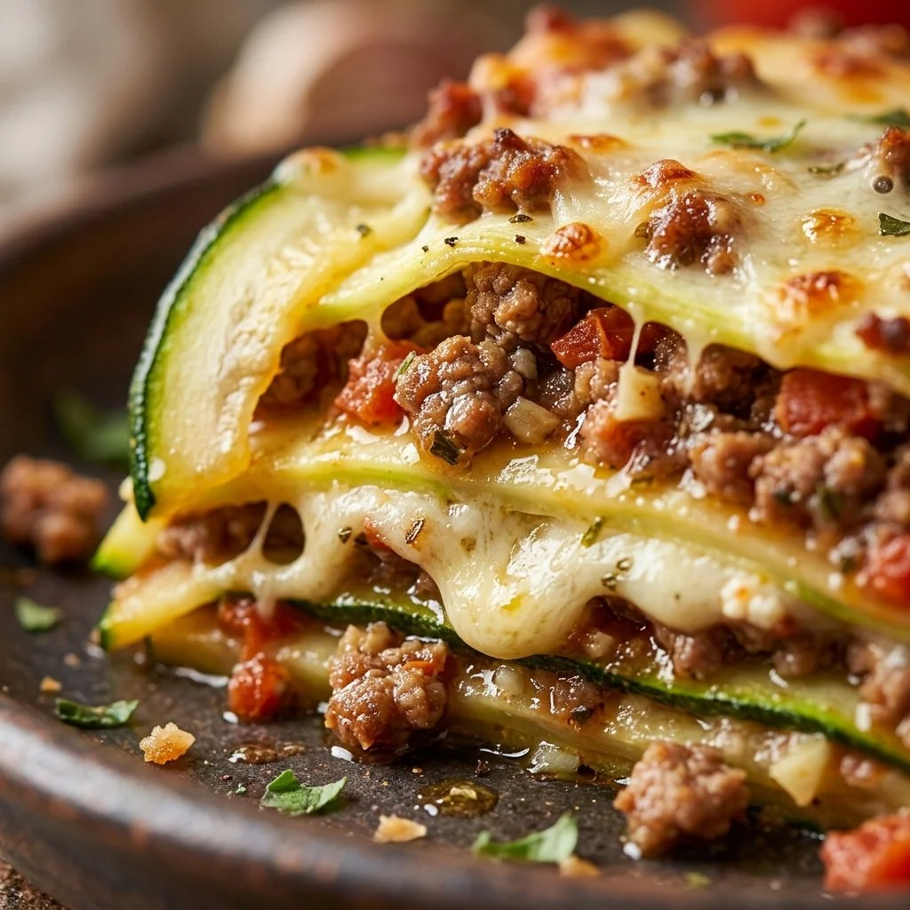 Delicious zucchini lasagna layered with cheese and sauce for a low-carb meal