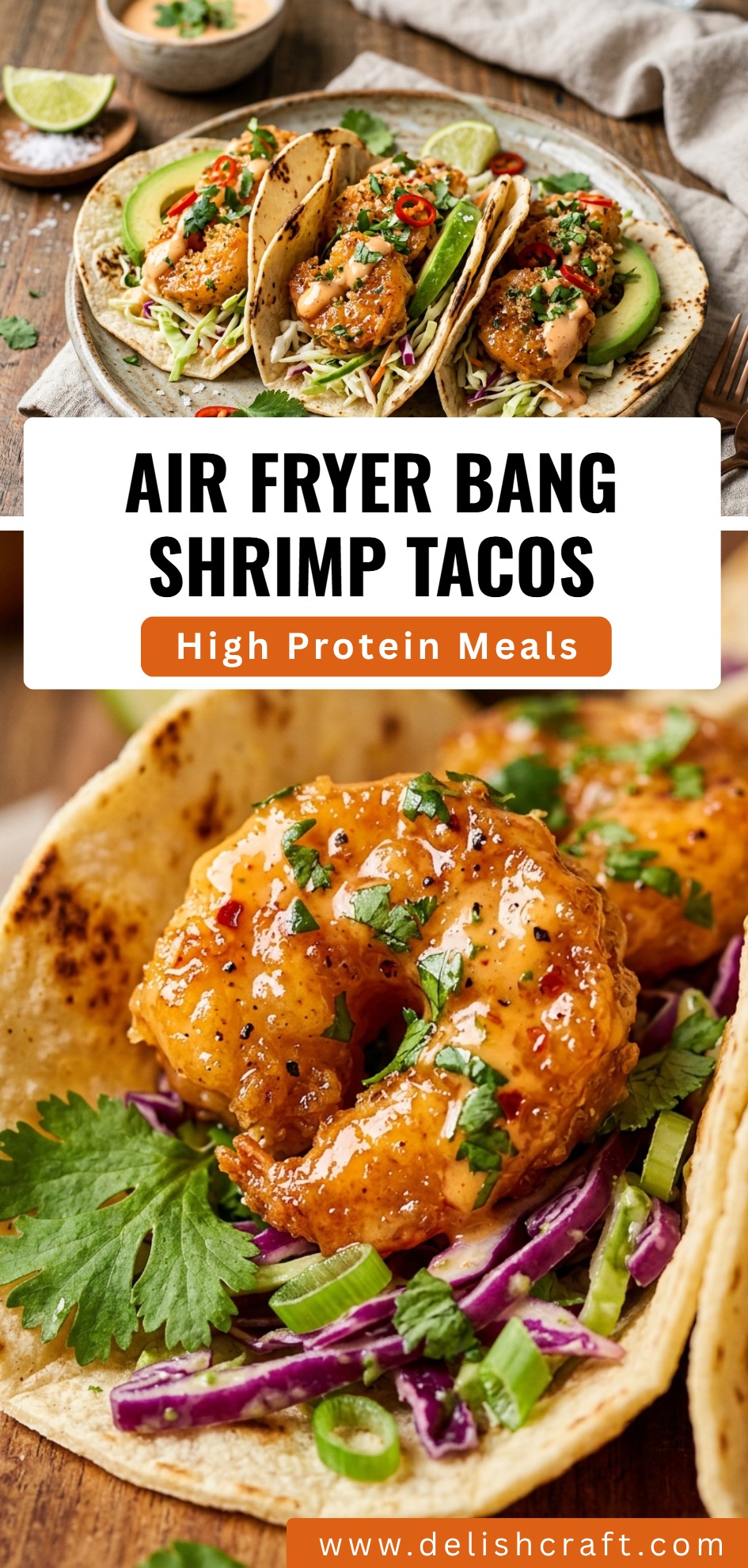 Air Fryer Bang Shrimp Tacos