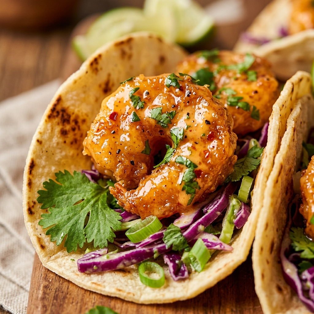Air Fryer Bang Shrimp Tacos