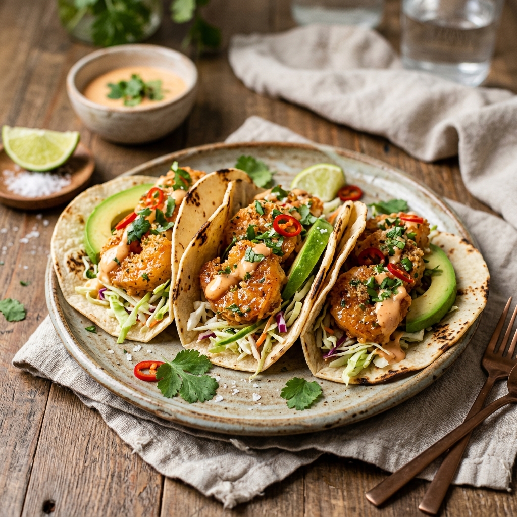 Air Fryer Bang Shrimp Tacos
