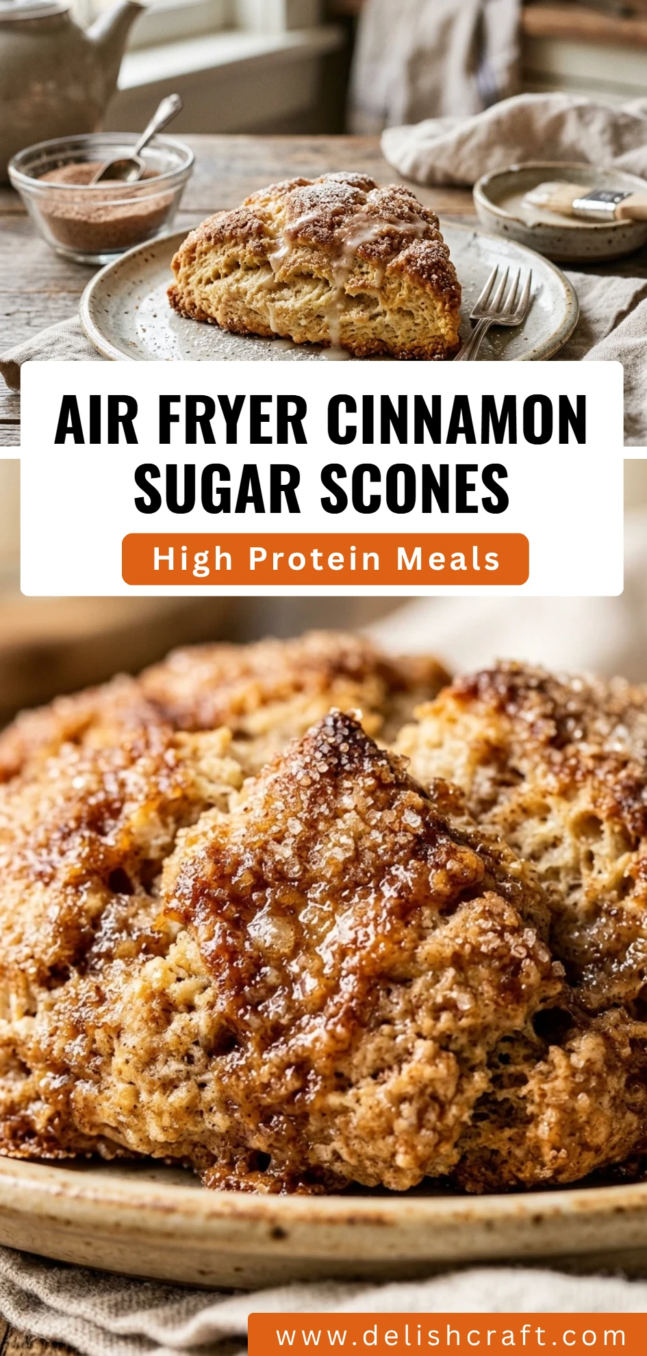 Air Fryer Cinnamon Sugar Scones