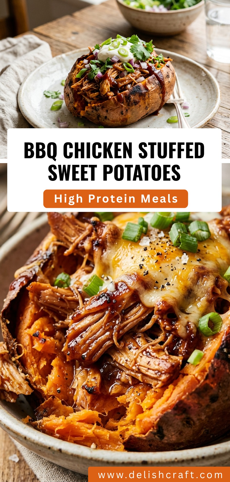 BBQ Chicken Stuffed Sweet Potatoes