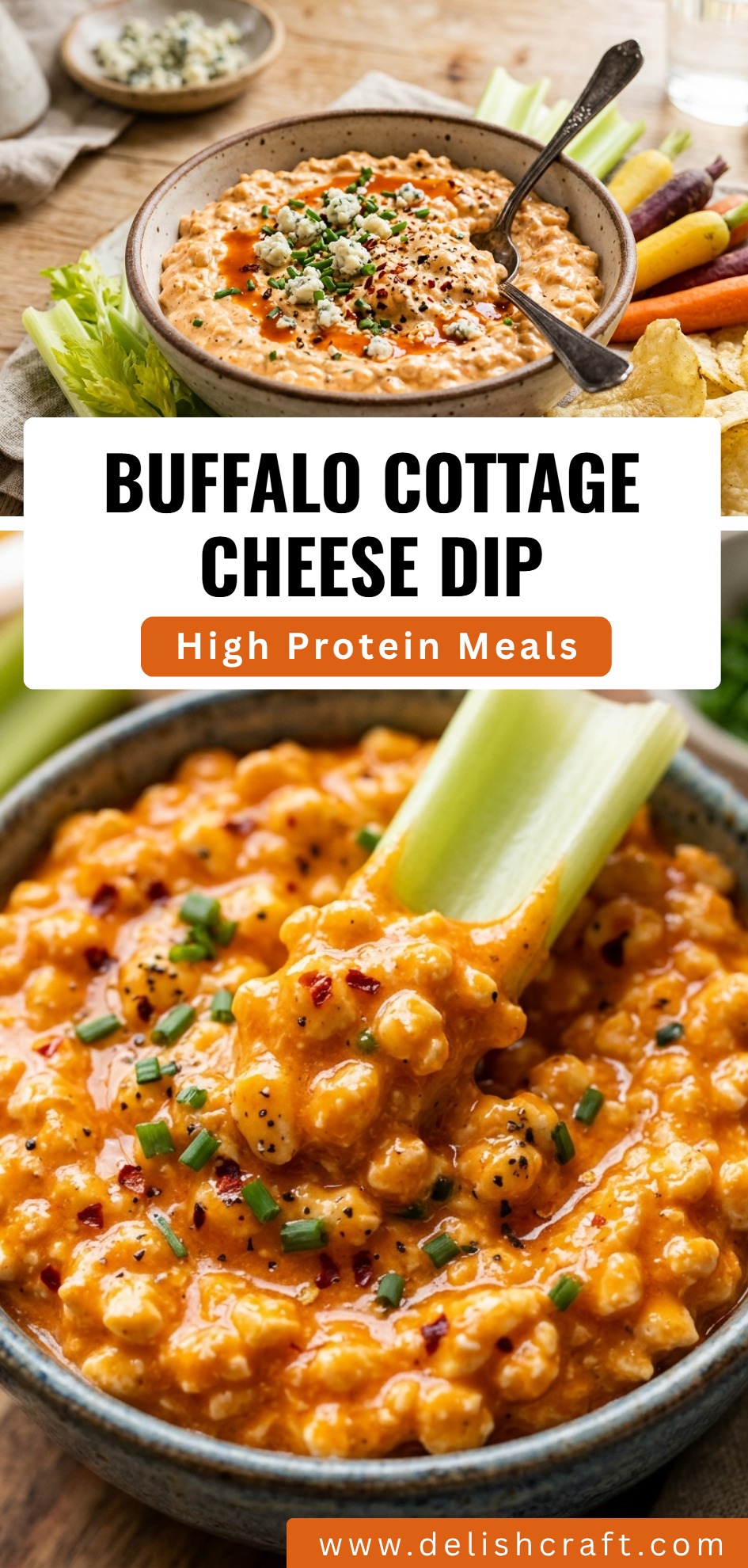 Buffalo Cottage Cheese Dip