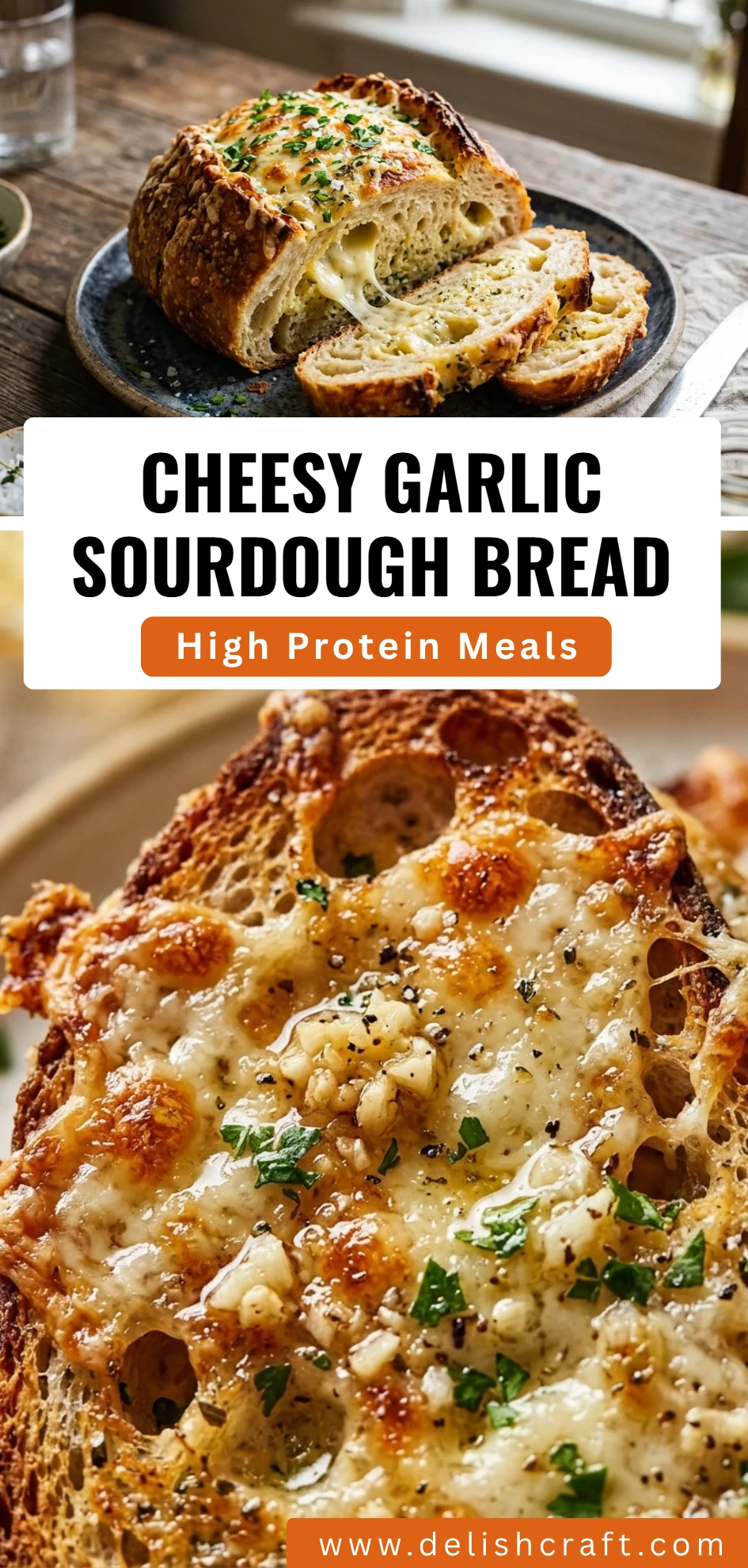 Cheesy Garlic Sourdough Bread