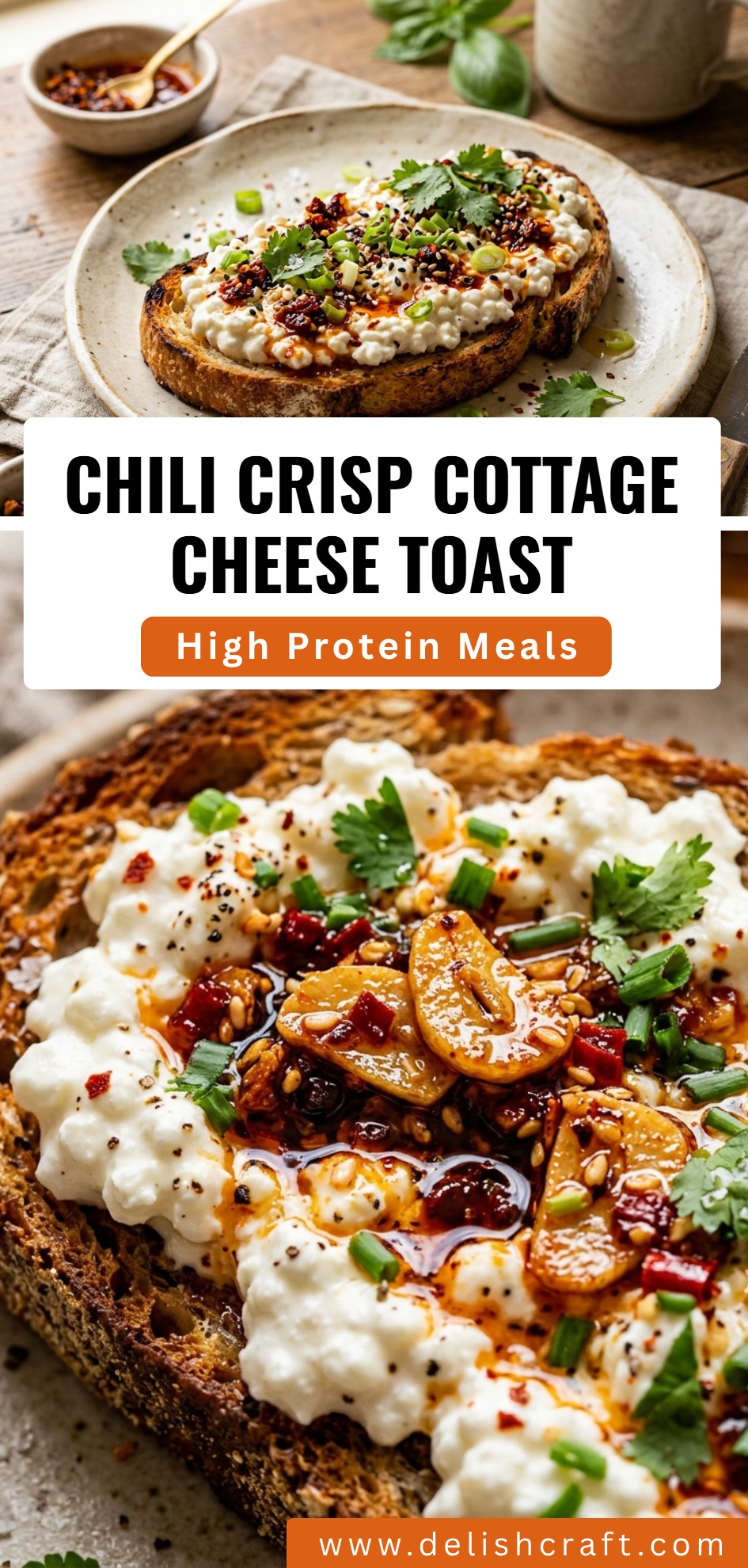 Chili Crisp Cottage Cheese Toast
