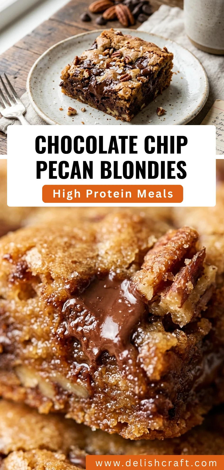 Chocolate Chip Pecan Blondies