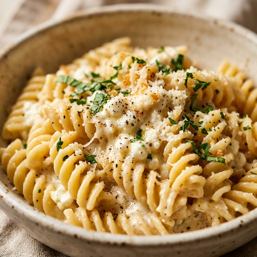 Cottage Cheese Alfredo Pasta