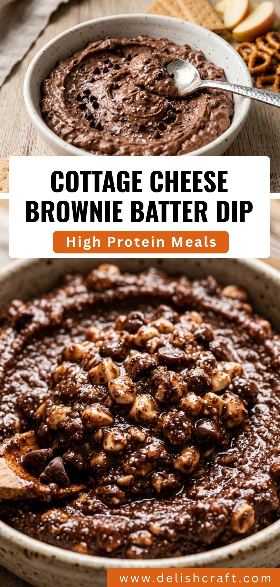 Cottage Cheese Brownie Batter Dip