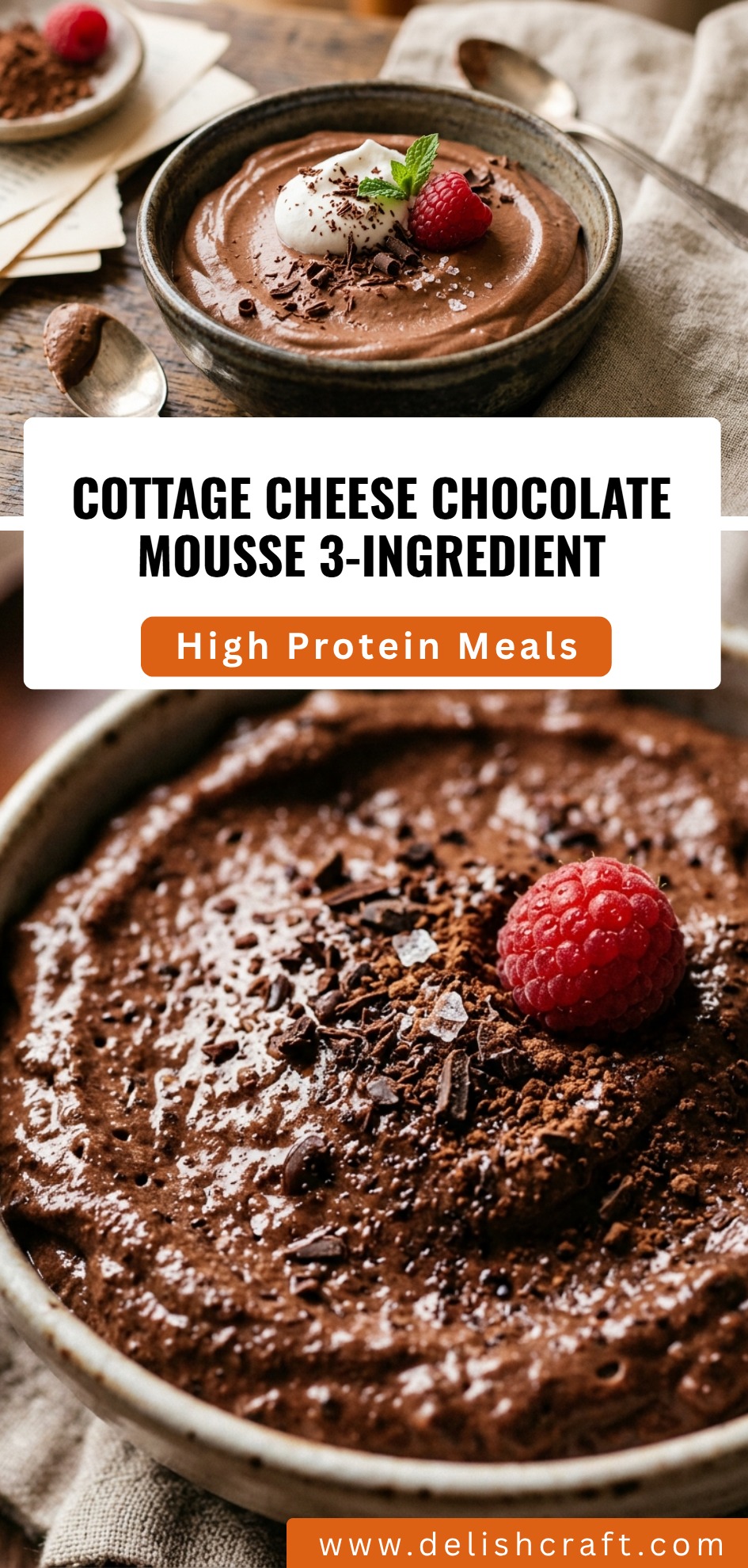 Cottage Cheese Chocolate Mousse 3-Ingredient