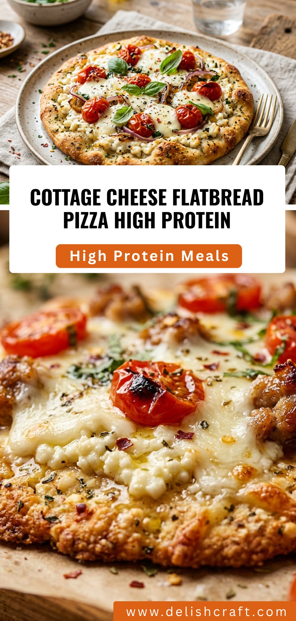 Cottage Cheese Flatbread Pizza High Protein