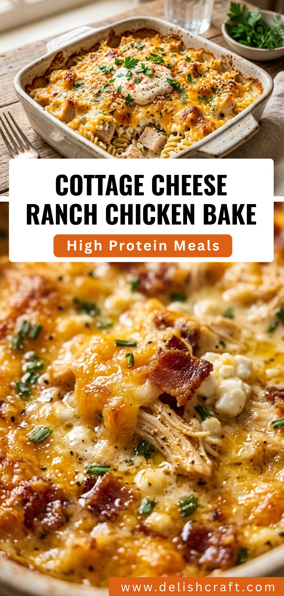 Cottage Cheese Ranch Chicken Bake