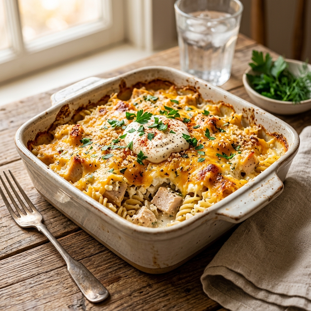 Cottage Cheese Ranch Chicken Bake